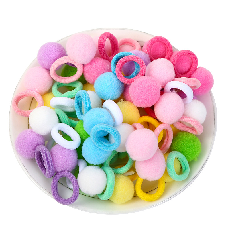 Baby high elastic hair band that won't hurt hair, children's hair tie, small thumb hair band, girls' hairball hair tie, headwear Item Picture