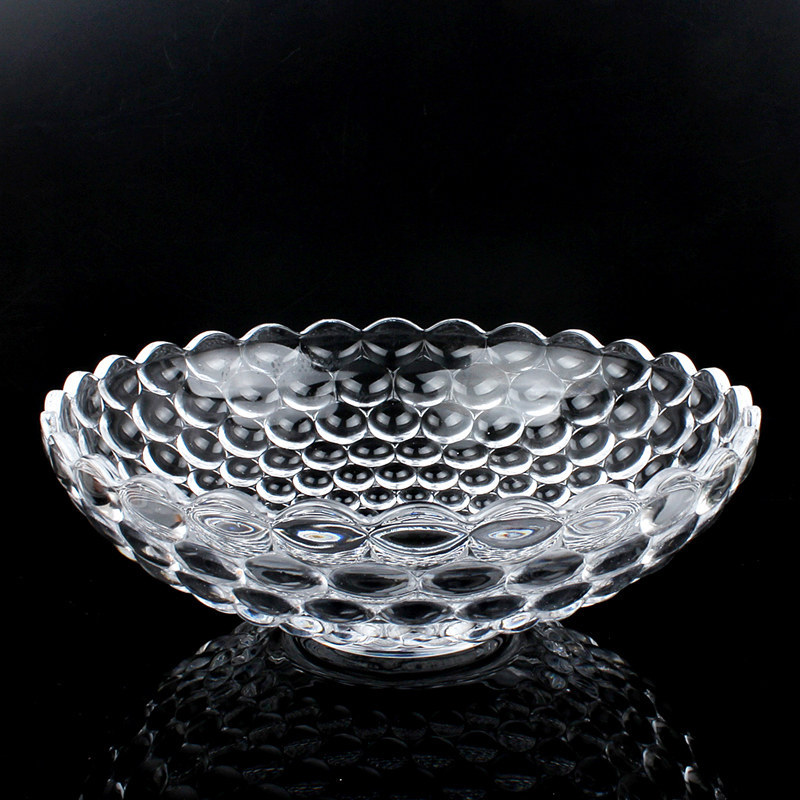 DELISOGA creative pearl fruit tray, transparent glass snack candy plate, European modern sparkling fruit plate Item Picture