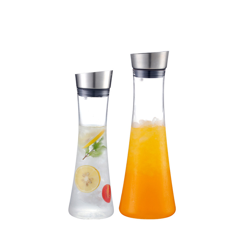 PC acrylic cold water kettle, stainless steel lid cold water kettle, plastic flower tea and juice kettle, high-temperature resistant wholesale for restaurants Item Picture
