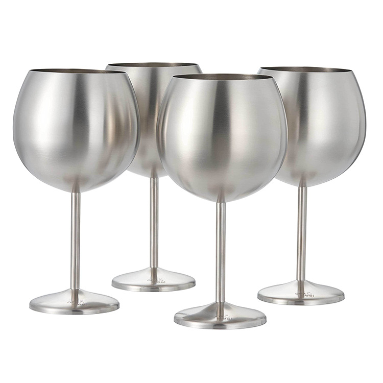 304 stainless steel cocktail wine glass 500ml, enlarged champagne wine glass, large-capacity metal highball glass Item Picture