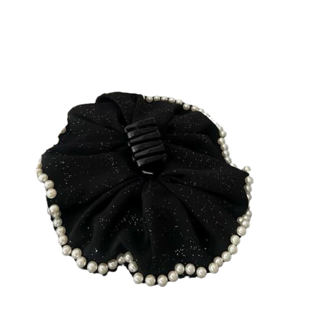 The starry sky beaded ponytail clip, a woman's high-end and elegant style, a semi-tied hair clip, a clip on the back of the head, and a headwear accessory Item Picture