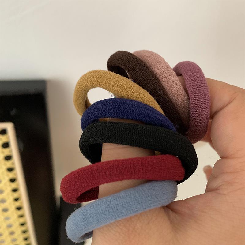 Korean-style colored towel bands, high-elasticity traceless hair bands, rubber bands, hair ties, autumn and winter color series, high ponytail girls Specification drawing