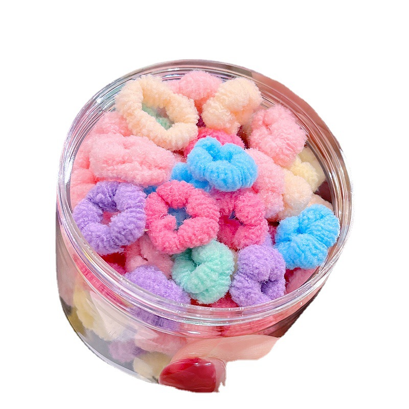 Baby mini towel ring, high-elasticity hair ring, children's small rubber band, little girl hair tie rope without damaging hair headwear Item Picture