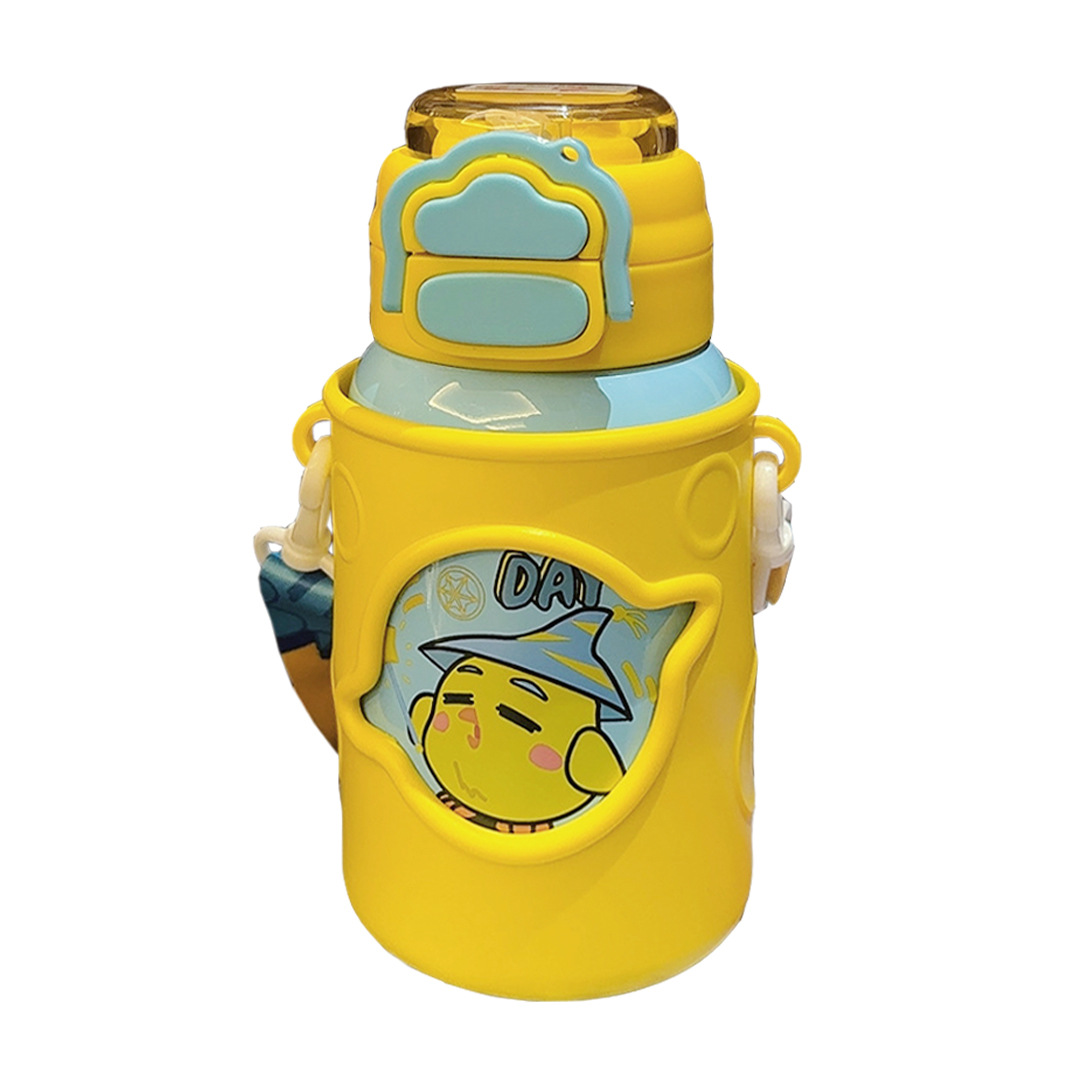 Creative cartoon portable 316 stainless steel insulated cup, outdoor slanted straw cup, cute jumping water cup for students Item Picture