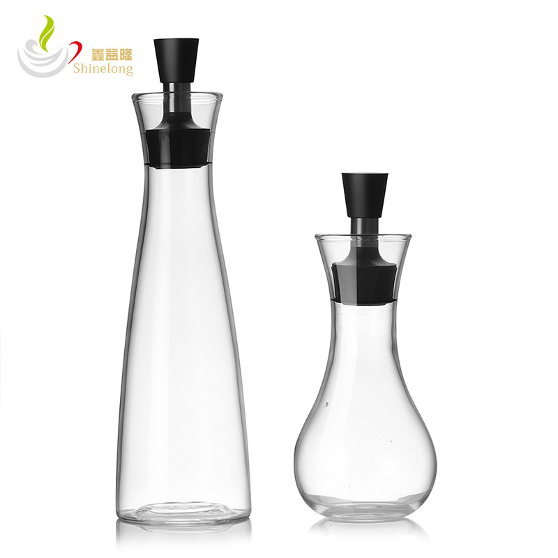 High borosilicate glass seasoning bottle, kitchen seasoning bottle, creative soy sauce pot with lid, vinegar oil bottle, stainless steel oil pot Specification drawing