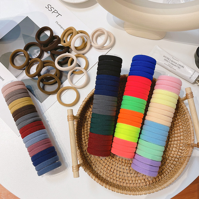 Simple high-elasticity hair tie rubber band, high ponytail women's hair tie, no damage to hair, durable hair tie, hair band, headwear knot details Picture