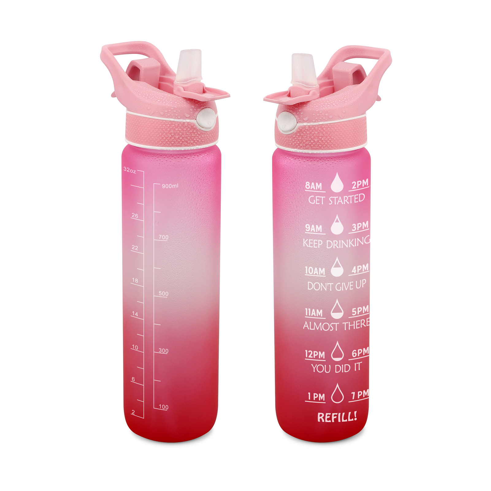 Cross-border universal 32oz sports water bottle spray cup, summer cool outdoor fitness sports spray water bottle Specification drawing