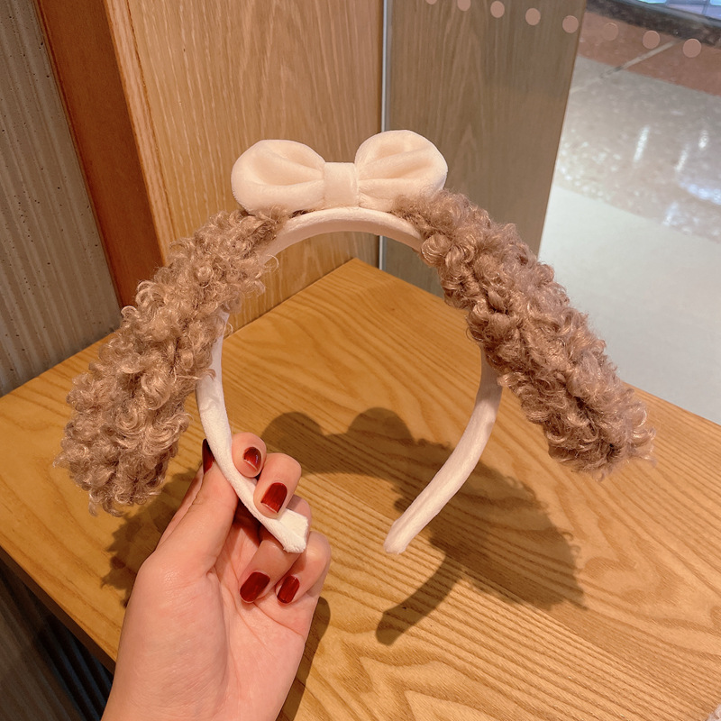 The cute and sweet bow of the sheep, the dog ear headband, the dog headband, the plush hairpin, and the animal headwear Specification drawing