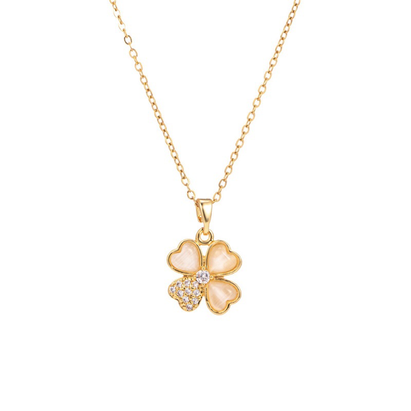 Micro-inlaid zirconium, niche design, light luxury titanium steel necklace, non-fading, versatile, elegant collarbone chain, fashionable pendant wholesale Item Picture