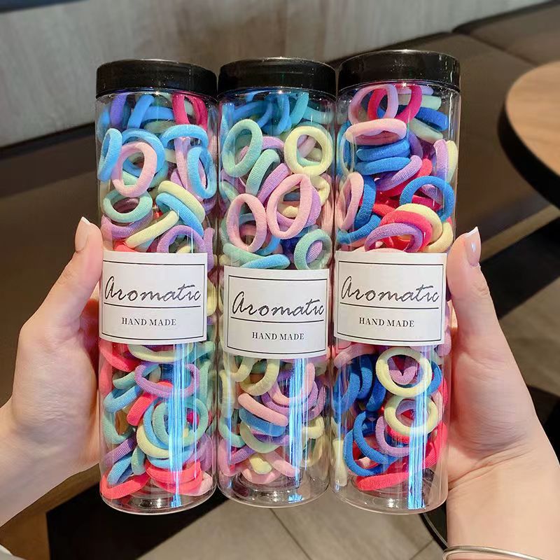 Wholesale of 100 children's towel bands, hair bands, hair accessories, rubber bands that do not damage hair and have good elasticity, little girl pull hair ties Specification drawing