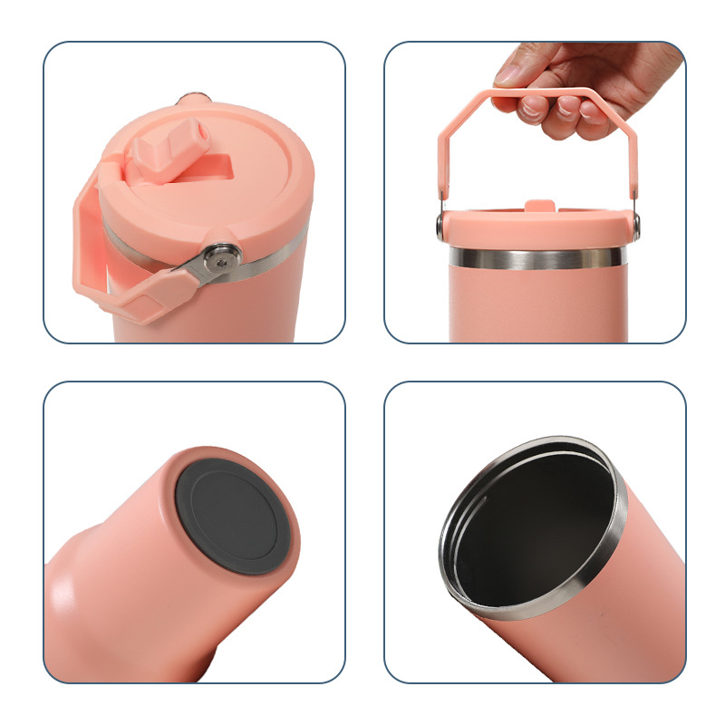 Cross-border factory direct supply 304 stainless steel insulated cups, Danli handle solid-color water cups, light luxury and high-end car cups Application Scenario