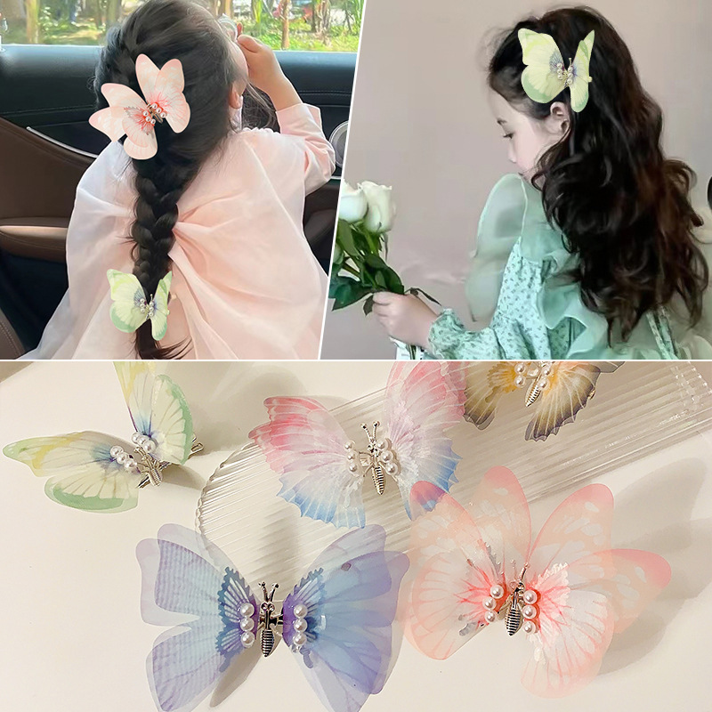 Summer dynamic bow children's hair clips, new Chinese-style headwear, cute girls, sweet spring ancient-style hair clips details Picture