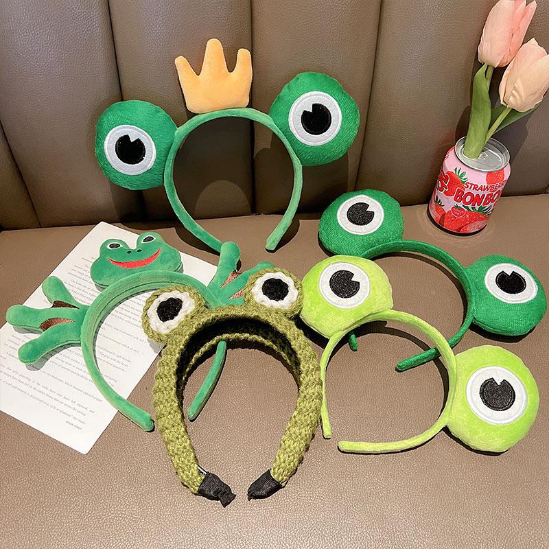 Cartoon frog headband, cute children's hair accessory, women's 2023 Internet celebrity new headband, outdoor face-washing and hair-pressing headband details Picture