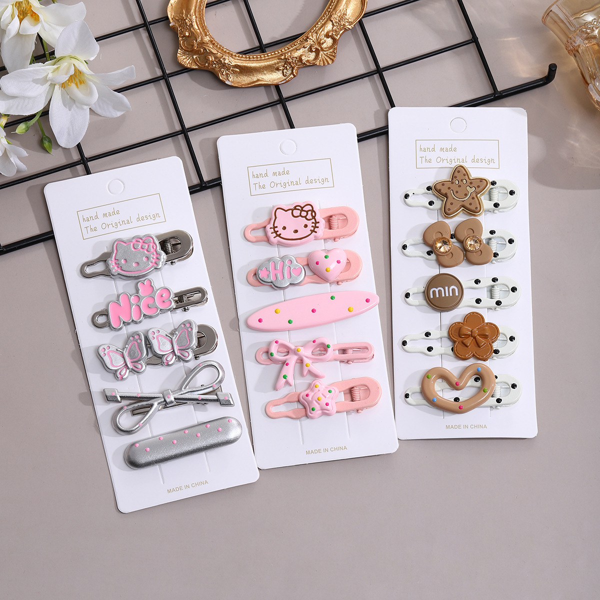 The 2025 new model of hair clips, dopamine children's hair clips, cute polka dot forehead hair clippers, bangs clips and side clips Specification drawing
