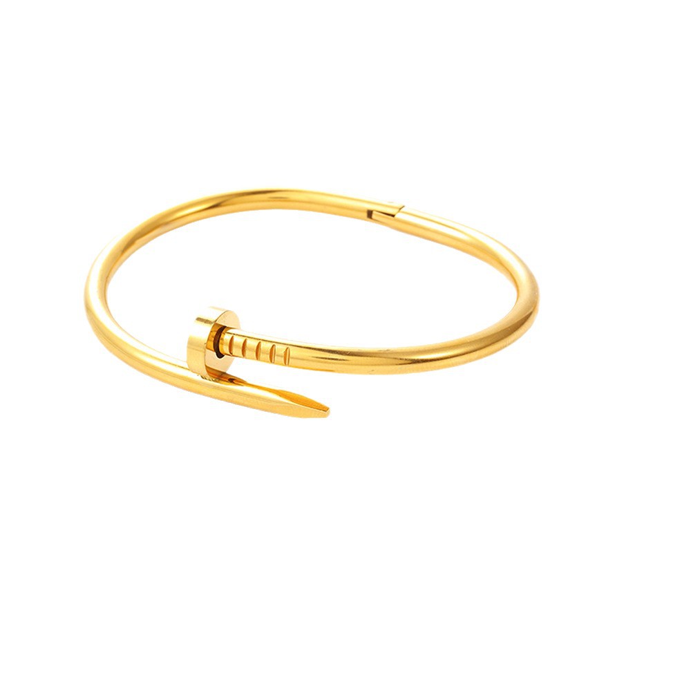 Cross-border best-selling European and American bestseller, plum blossom smooth nail 18K gold snap buckle, versatile, high-end, trendy and fashionable ins bracelet Item Picture