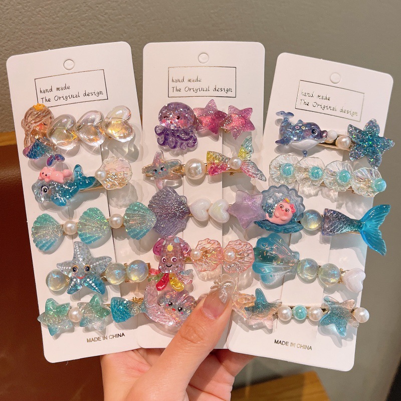 Ocean Master fish starfish hair clip, girl bangs hair clip, spring and summer Korean girl side clip headwear full figure