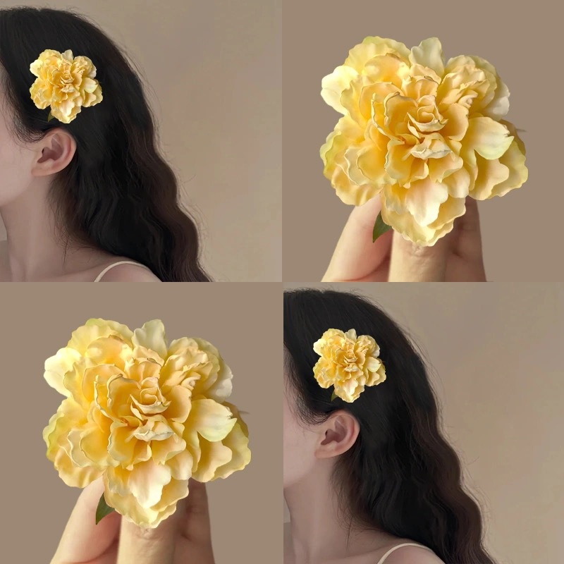 Flower ancient-style peony hair clips, atmosphere clips, retro bangs, side accessories, hair clips, photo headwear, hair accessories Application Scenario