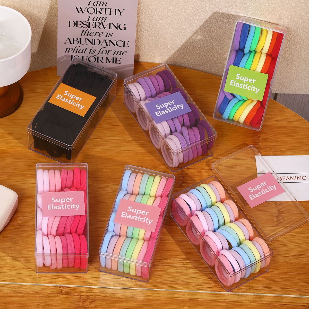 Children's hair bands do not damage hair, high ponytail hair ties, hair ties for girls, durable high-elasticity rubber bands, little girls' leather covers details Picture