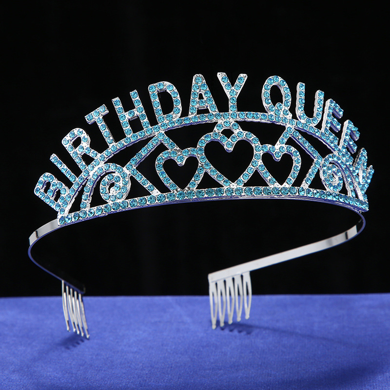 Korean style fashionable crystal crown bride wedding practical exquisite water diamond hair accessory, personalized and versatile alloy jewelry wholesale Specification drawing