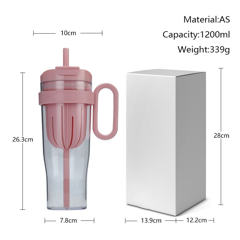 The new best-selling 40oz jumbo ice cup on Amazon comes with a tea strout, a tea and water cup, and a double-drinking straw cup Application Scenario