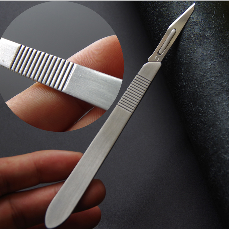 3# Refined knife handle, stainless steel knife handle, No. 4 knife handle, No. 3 thickened knife rest, repair, veterinary film trimming Specification drawing