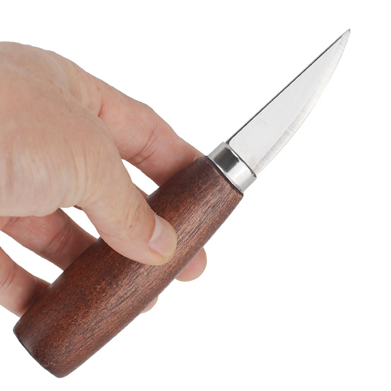 Stainless steel woodworking engraving knives, DIY wood shaving knives, curved knives, hand-carved wood carving ladle knives, complete sets of tools in stock Application Scenario