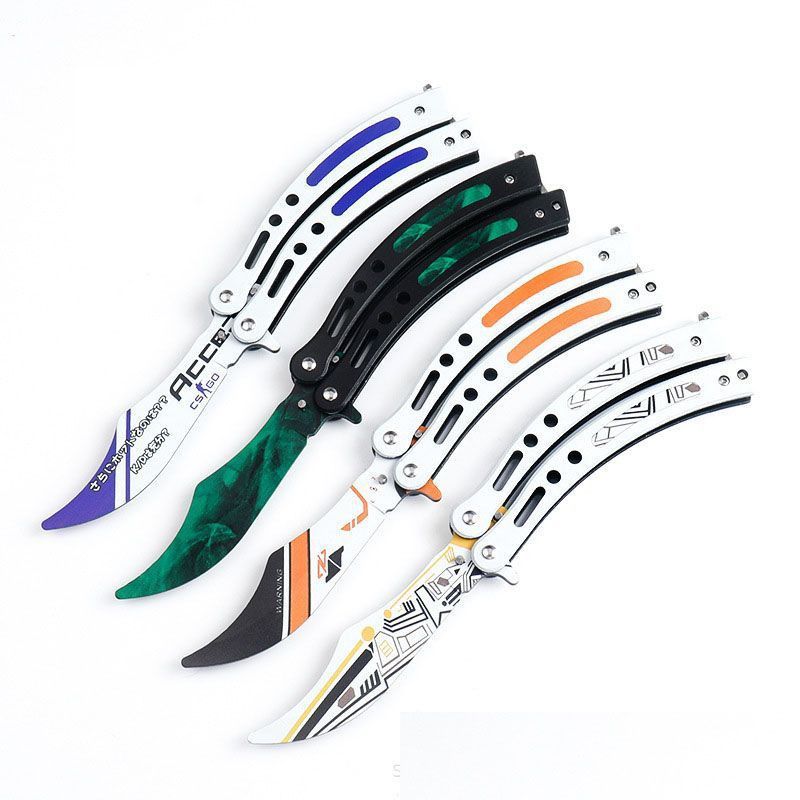 Butterfly Training Knife, the same folding knife as the outdoor version of CSGO game, is available in stock at the factory Application Scenario
