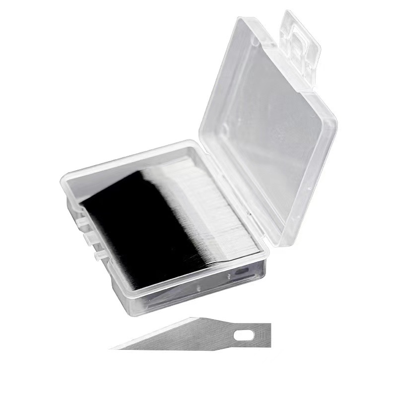 Tang's engraved knife pen, knife art blade box contains 300 pieces, thickened by 0.5mm, hand-cut sharp blade pieces Item Picture