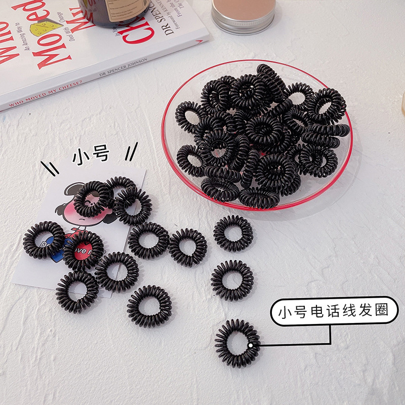 Telephone line hair band, female Instagram small seamless hair tie, black summer hair tie, thin plastic rubber band for tying hair full figure