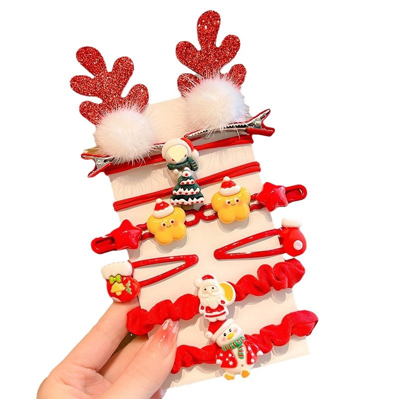 Christmas headwear, children's cute hairpins, little girl Santa Claus headband, rubber band, cartoon girl hairpin, hair accessory Item Picture