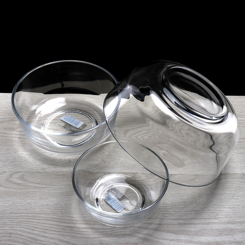 Thickened transparent glass bowl, ocean's same style fruit salad bowl, small and large soup bowl, dessert bowl, washbasin details Picture