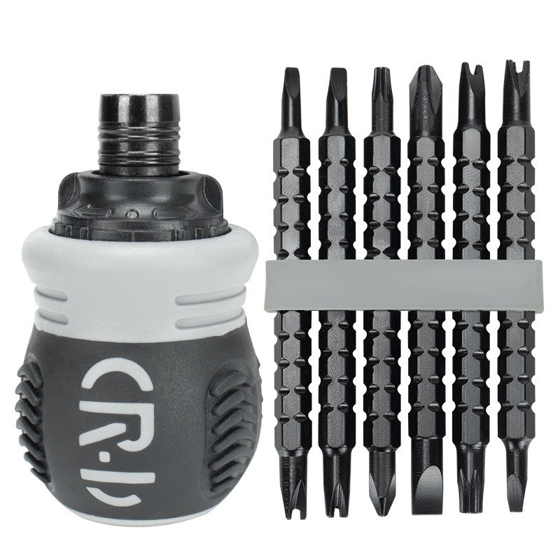 In stock: 13-in-one ratchet screwdriver set, radish head dual-purpose screwdriver with 12 types of bits to meet daily needs Item Picture