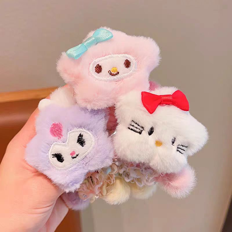 Cute Sanrio hair tie, new cartoon rubber band, little girl's ponytail bun hair accessory Specification drawing
