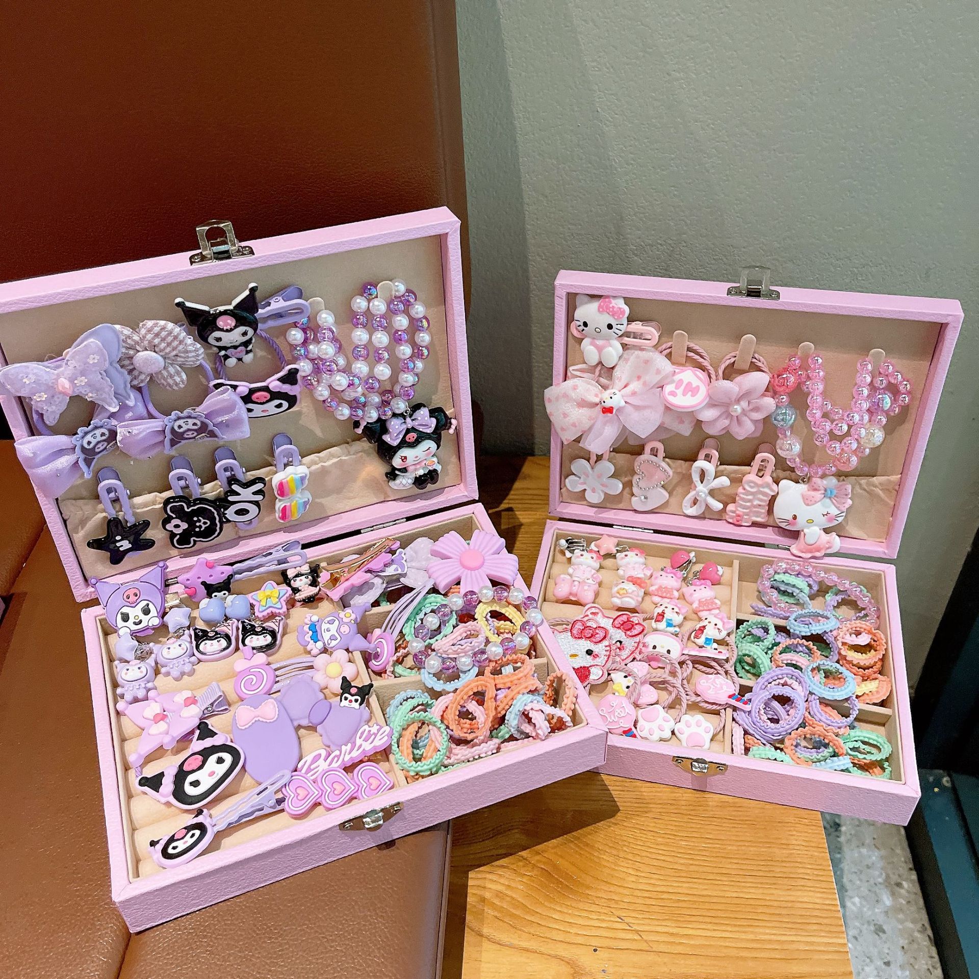 High-end children's hair accessory gift box set, girls' headwear jewelry box, princess bow for girls, exquisite birthday gift full figure