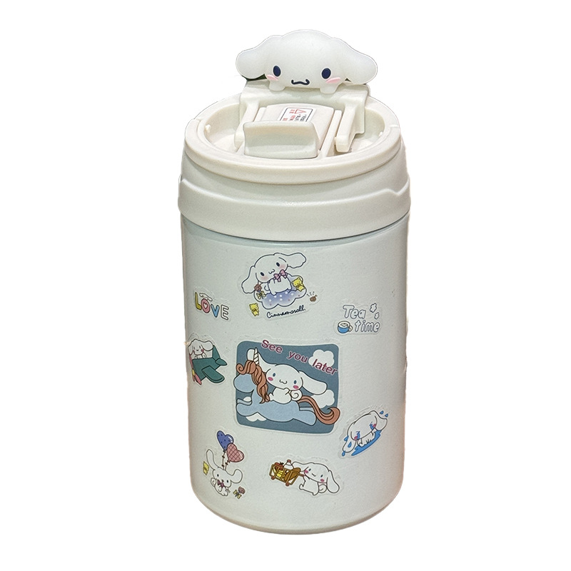 2024 New cute double-drinking insulated cup, high appearance level for girls, stainless steel straw cup, portable water cup for students Item Picture