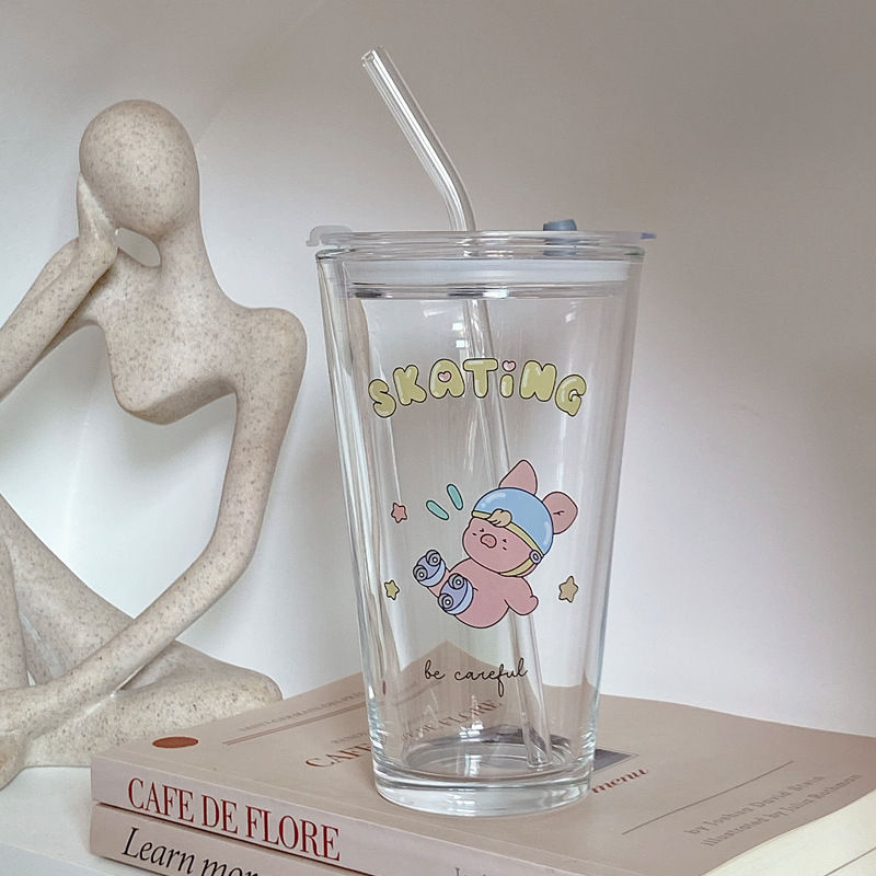 Bolimei's high-quality InS-style glass straw cups, water cups, exquisite glass coffee cups and simple milk cups Application Scenario