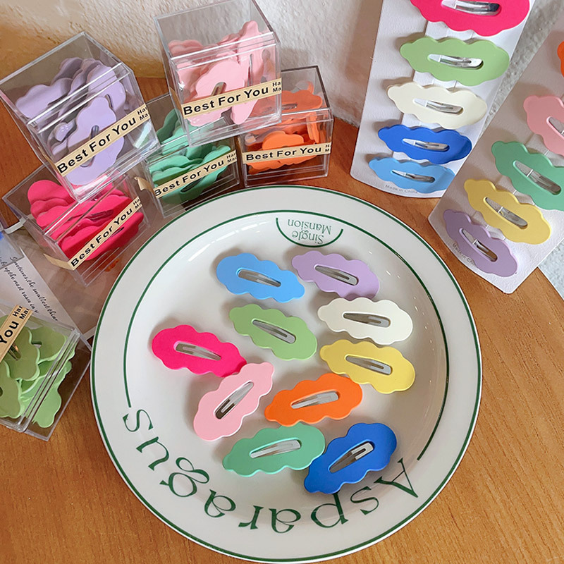 New candy-colored cloud bb clip, simple oval bangs, small clips, side clips and hair accessories full figure