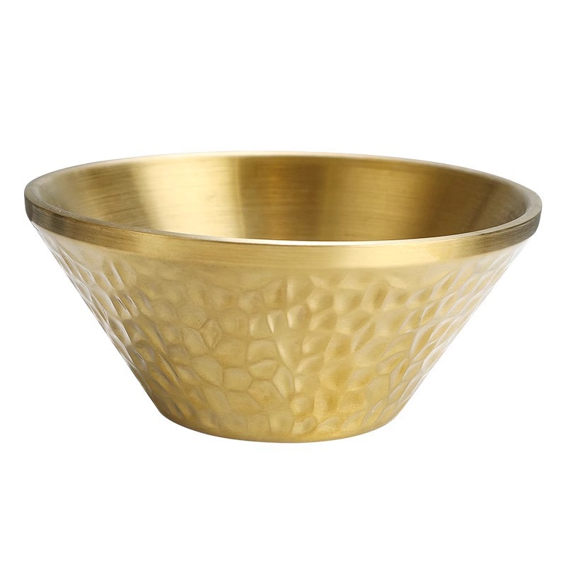 304 stainless steel salad bowl, double-layer hammer-textured cold noodle bowl, V-shaped bowl, conical bowl, dessert smoothie bowl, commercial ramen bowl Item Picture