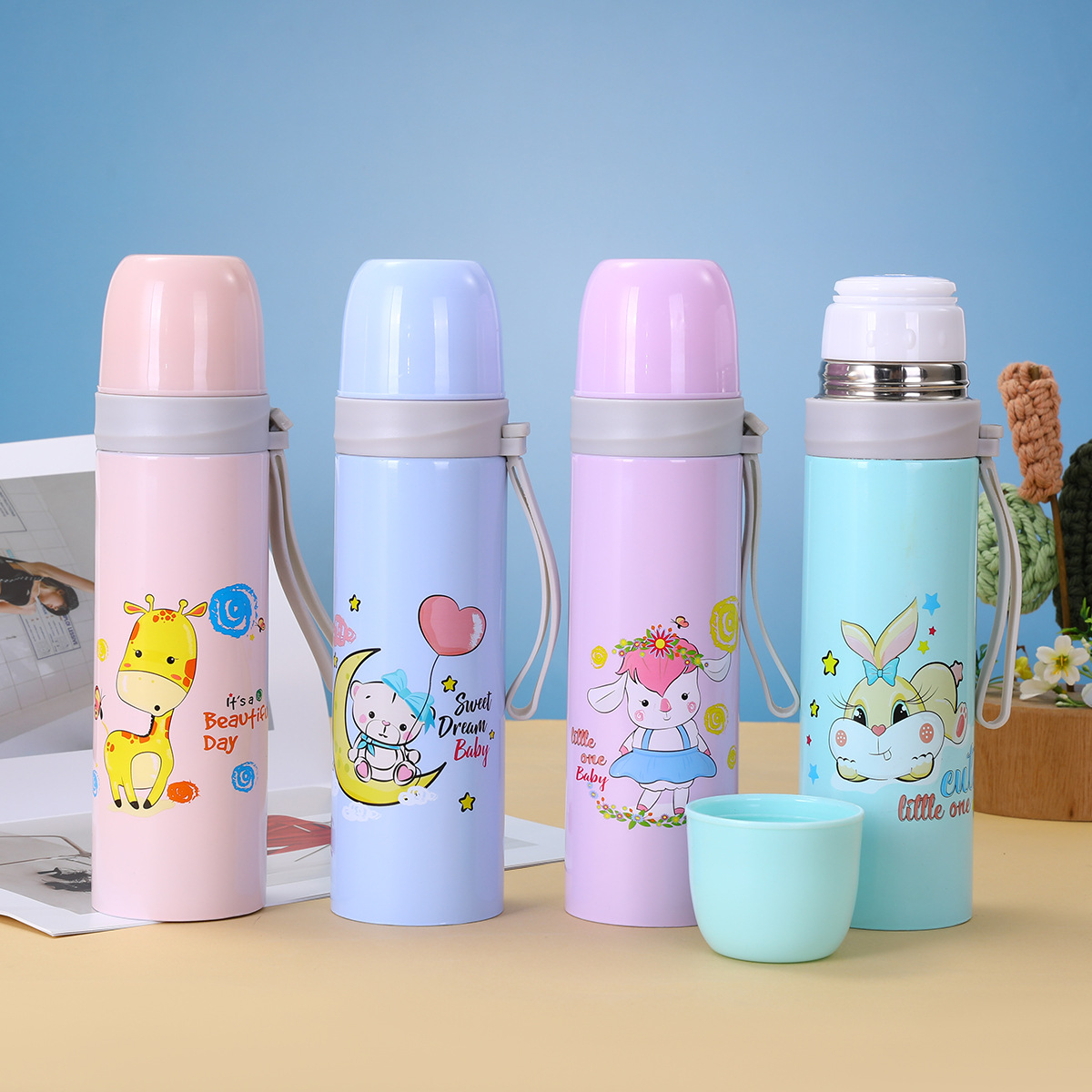 304 stainless steel double-layer vacuum insulated cup, children's outdoor anti-drop water cup, bullet-shaped business gift cup Specification drawing