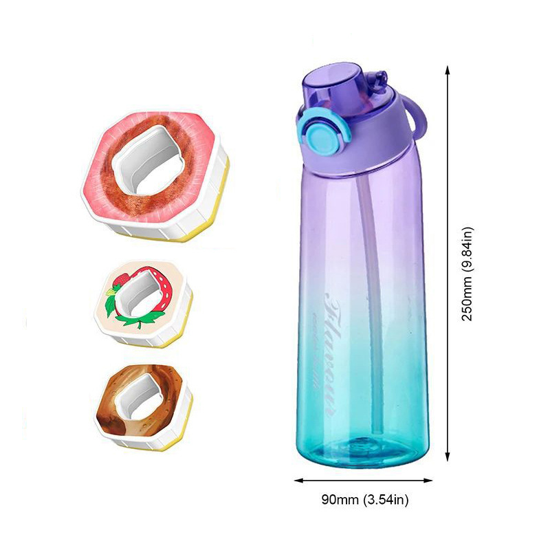 The new creative sugar-free and calorie dual-color gradient fruit-flavored cup is a drinking wonder with a fragrance ring and a Tritan fragrance cup with a tilted neck details Picture