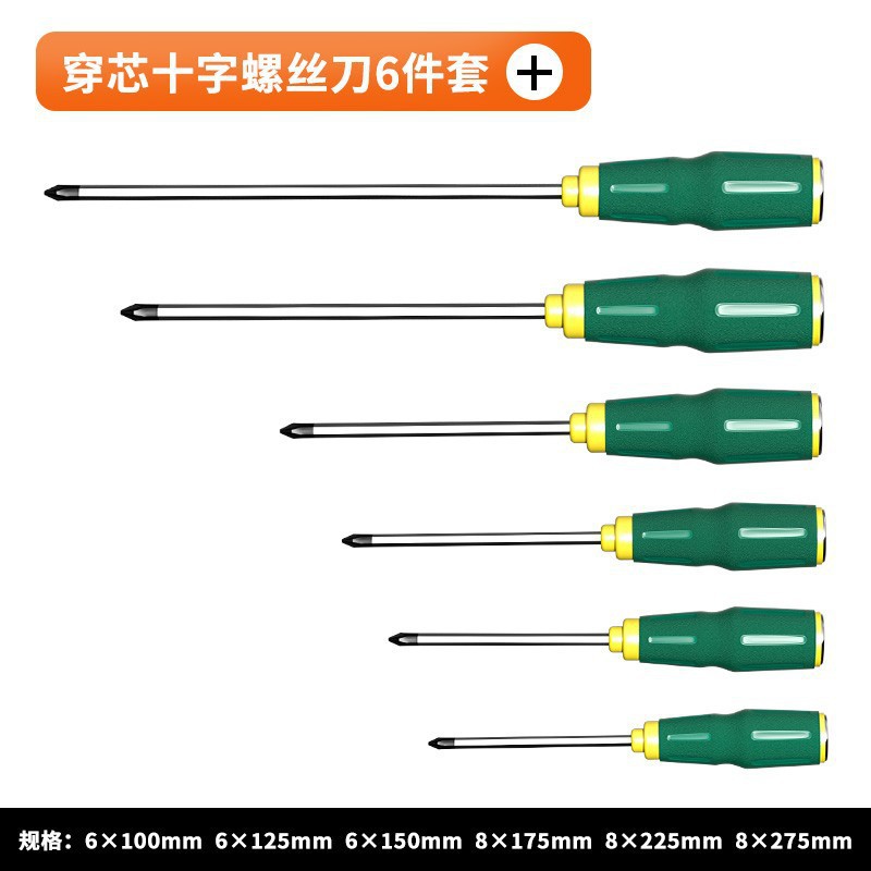 A set of high-hardness household tools with a flat-mouthed, flat-head, strong magnetic plum blossom screwdriver, through-hole screwdriver, cross type Application Scenario