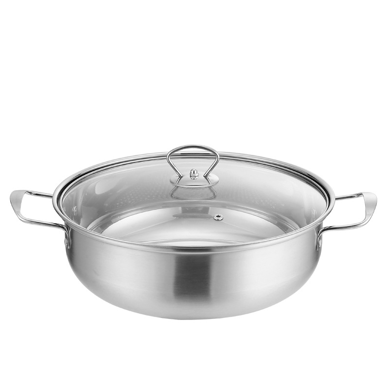 304 stainless steel fish scale soup pot, household double-ear hot pot, thickened induction cooker pot, gift-giving, multi-purpose stewing pot Item Picture