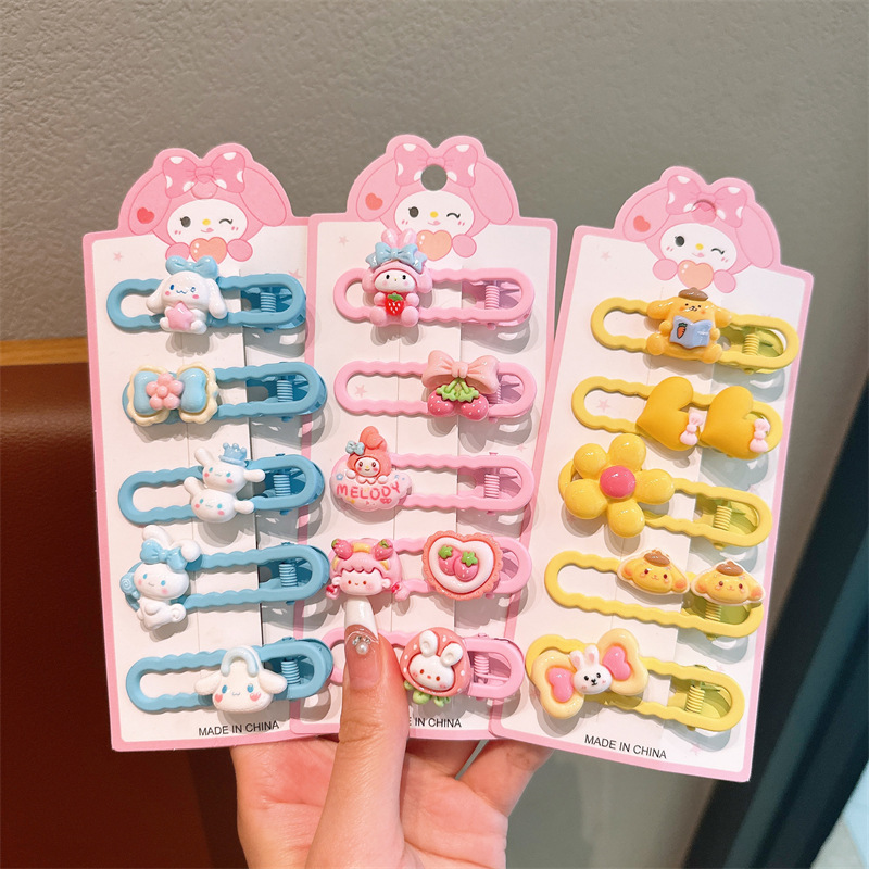 Sanrio cartoon hair clips, little girl hair accessories, cute children's hair clips, headwear, baby side bangs clips, no damage to hair details Picture