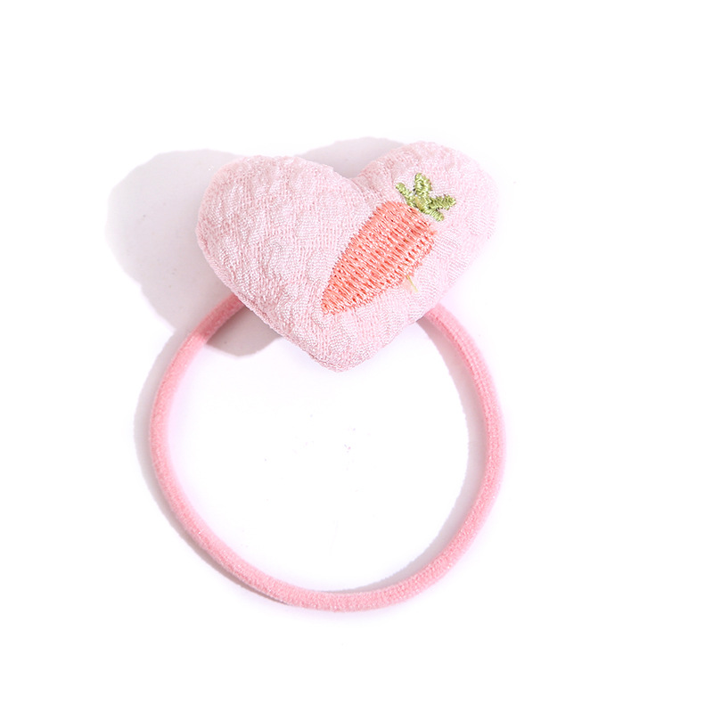 Two cute children's colorful cartoon rabbit hair bands are soft and won't damage hair. Girls can tie their hair in a ponytail in autumn and winter Item Picture