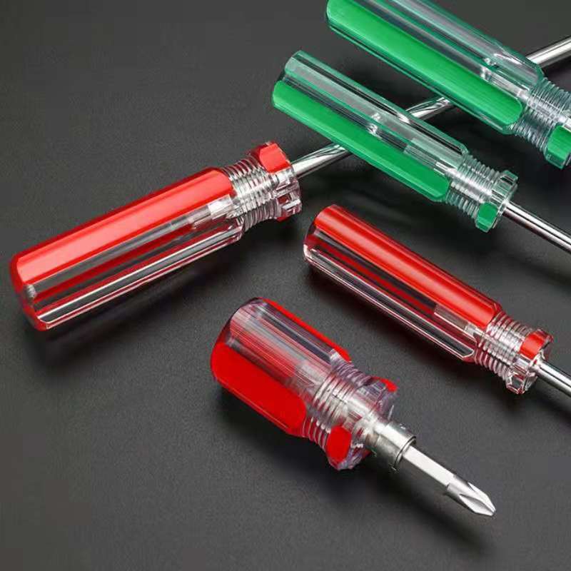 3mm, 4mm, 5mm, 6mm colorful striped handle crystal transparent screwdriver, cross and straight mini dual-purpose small screwdriver details Picture