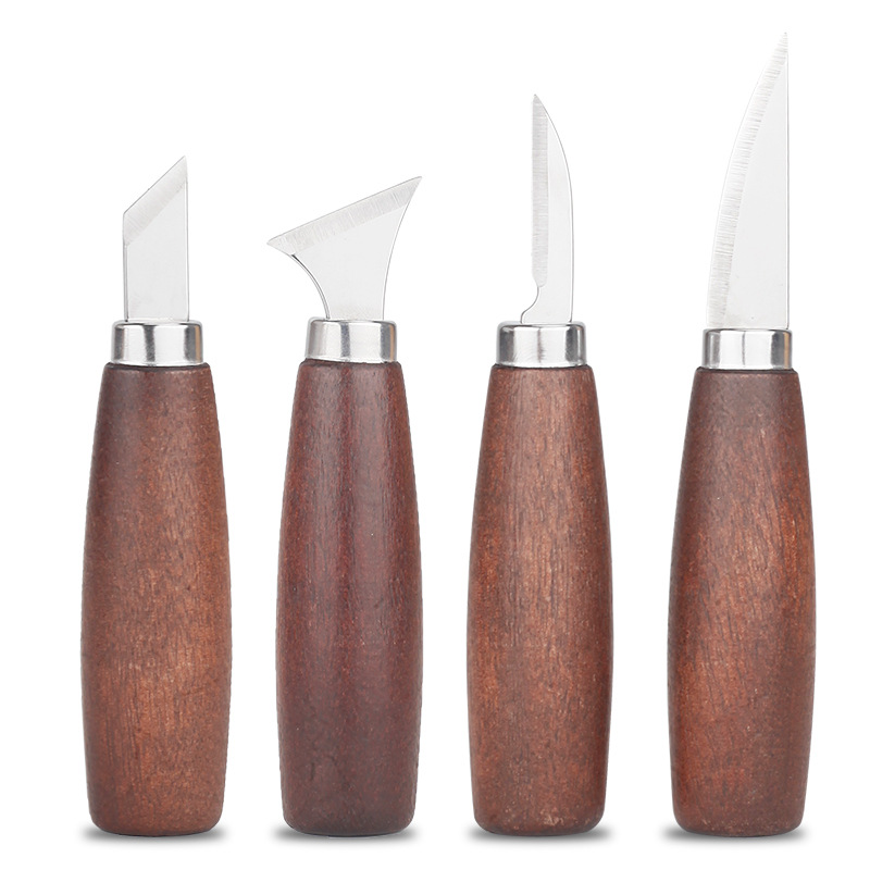 Stainless steel woodworking engraving knives, DIY wood shaving knives, curved knives, hand-carved wood carving ladle knives, complete sets of tools in stock full figure