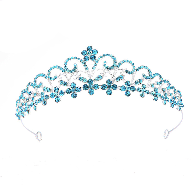 Crown bride headwear, simple hairband, crystal water diamond handcrafted hairband, crown princess birthday party updo headwear Item Picture