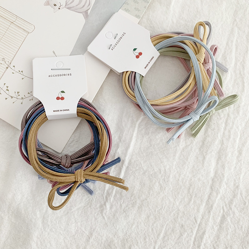 The new Korean-style simple hair tie, basic hair tie, bow hair band, candy-colored leather band, versatile and fashionable for women Specification drawing