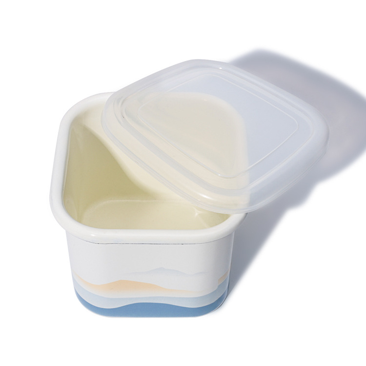 Multi-purpose square TPE lid enamel food storage box with sealed lid, food refrigerator storage box manufacturer for sale Application Scenario