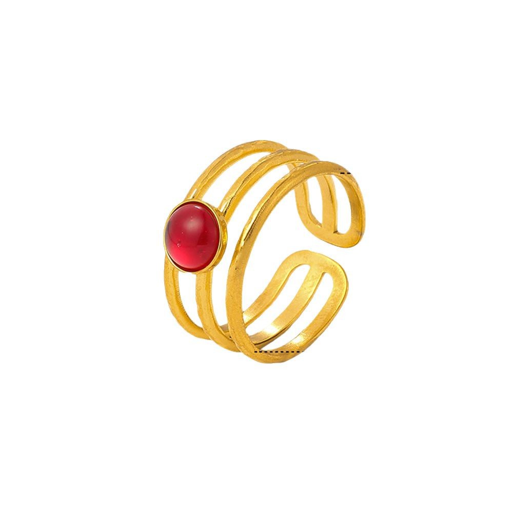 New stainless steel adjustable hinged ring for women to prevent color fading, specially designed for cross-border use in Europe and America. Geometric design open ring Item Picture